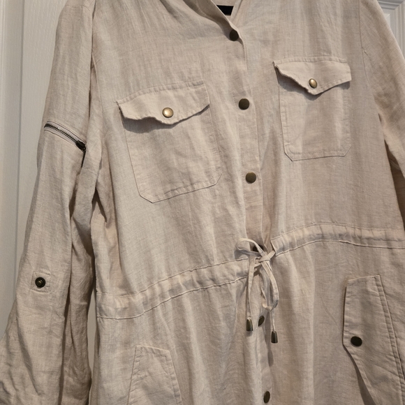 Style & Co. Cream Drawstring Utility Jacket - Picture 3 of 5